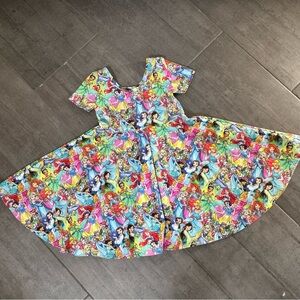 Disney WDW twirl dress Colorful watercolor Princess Print 5 6 7 8 Anna Elsa